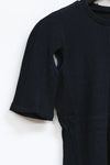 mame kurogouchi crew neck rib knit top MM22SS JS027 navy blue